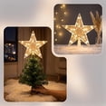 thumbnail image 6 of Miwamany Lighted Christmas Tree Topper Star Warm White Flashing LED Glitter Hollow Star Tree Top Ornament for Xmas Tree Home Holiday Decoration Indoor, 6 of 6