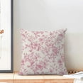 thumbnail image 2 of Vintage Pink Pillow Covers 18x18 Set of 2 Chinoiserie Floral Throw Pillows Pink Flower Pillowcase Linen Outdoor Decorative Cushion Covers for Bed Sofa Couch, 2 of 6