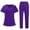 Purple, variant on Resivox Womens Scrub Sets Plus Size Nursing Scrubs Stretchy V Neck Scrub Tops and Pants Scrub Sets Medical Scrub Sets Tall Scrubs Sets Blue XL