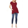 thumbnail image 4 of Women's A-Line Short Sleeve Relaxed Fit Round Neck Solid Tunic Top with Pockets, 4 of 4