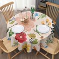 thumbnail image 3 of Bright Pioneer Flower Round Tablecloth 60"x60",Wrinkle Wipeable Table Cloth for Kitchen Dining Room Picnic Patio Party, 3 of 6