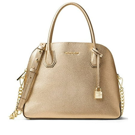 Womens Metallic Leather - MICHAEL Michael Kors Womens Mercer Metallic Leather Satchel Handbag