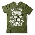 thumbnail image 4 of Mens Gaming Shirt Funny Gaming Tee Gamer Shirts Gaming Gifts She Said Gaming Or Me Shirt, 4 of 6
