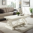 thumbnail image 7 of Powell Renck Shabby Chic Coffee Table with Decorative Scrollwork, Distressed White, 7 of 7