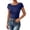 Navy, variant on Women Backless Going Out Tops Short Sleeve Slim Fit Summer Open Back Tops Casual Lightweight Daily Wear Outfit by Yigetop Black L