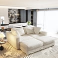 thumbnail image 2 of 102.4" Modular Sectional Sofa, U Shaped Couch with Soft Pillows and 2 Ottomans, No Assembly Required, Upholstered Sofa Cloud Couch for Living Room, Apartment, Office, Beige, 2 of 9