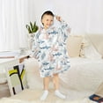 thumbnail image 5 of Wearable Blanket Hoodie for Kids Shark Flannel Hooded Blanket with Pockets and Sleeves Suitable for Boys and Girls, 5 of 7