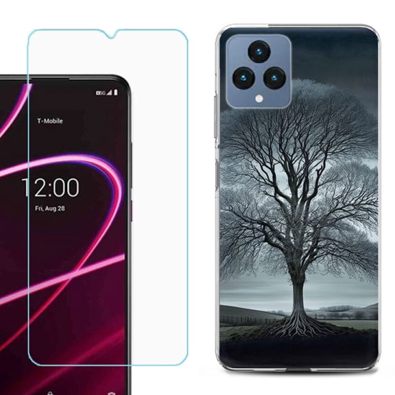 OneToughShield ® for T-Mobile Revvl 6x 5G Shockproof Phone Case, with Tempered Glass Screen Protector - Winter Tree