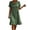 03# Green, variant on Ihhxva Linen Dress for Women Crew Neck Short Sleeve Color Block Button Detail Summer Shift Mini Casual Beach Party Sundress S-3XL