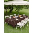 thumbnail image 3 of Outdoor Tablecloth with Umbrella Hole and Zipper, Brown Flowers Rectangle Table Cloth 54x80 Inch Waterproof Tablecloth, Pastoral Abstract Floral Minimalist Art Picnic Table Cover for Patio Camping, 3 of 7