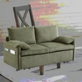 thumbnail image 3 of Modern Corduroy 64.5 Inch Sleeper Sofa Bed with Pullout & Side Pockets, 3 of 23