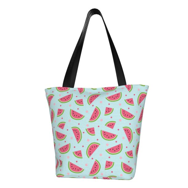 Fotbe Watermelon Bolsa de Playa con Estampado, Bolsa de Hombro, Bolsa de Mano Espaciosa, Bolsa de Viaje Ligera, Bolsa de Compras Versátil