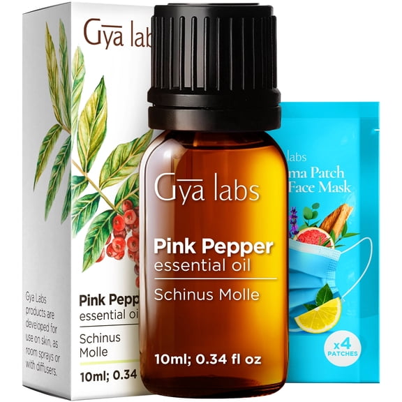 Gya Labs Pink Pepper Essential Oil - 0.34 fl oz - for Hair, Skin, Diffuser, Aromatherapy & DIY Candle Making Scent