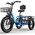 thumbnail image 2 of CBVELO Electric Tricycle for Adults, 750W Peak Folding 20 inch Fat Tire, Easy Step-Thru Frame, Removable Battery Dual Baskets with Cargo Seniors C16, 2 of 9