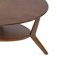 thumbnail image 4 of Kate and Laurel Nylah Oval Wooden Coffee Table, 48 x 26 x 18, Walnut Brown, Mid-Century Tiered Living Room Table with Solid Wood Construction and Sculptured Dowel Legs, 4 of 8
