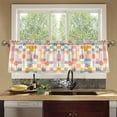 thumbnail image 4 of Yayeee Kitchen Curtains Tier Set of 2 Light Filtering 57"x24" Over Sink Window Panels, Pink Floral, 4 of 7