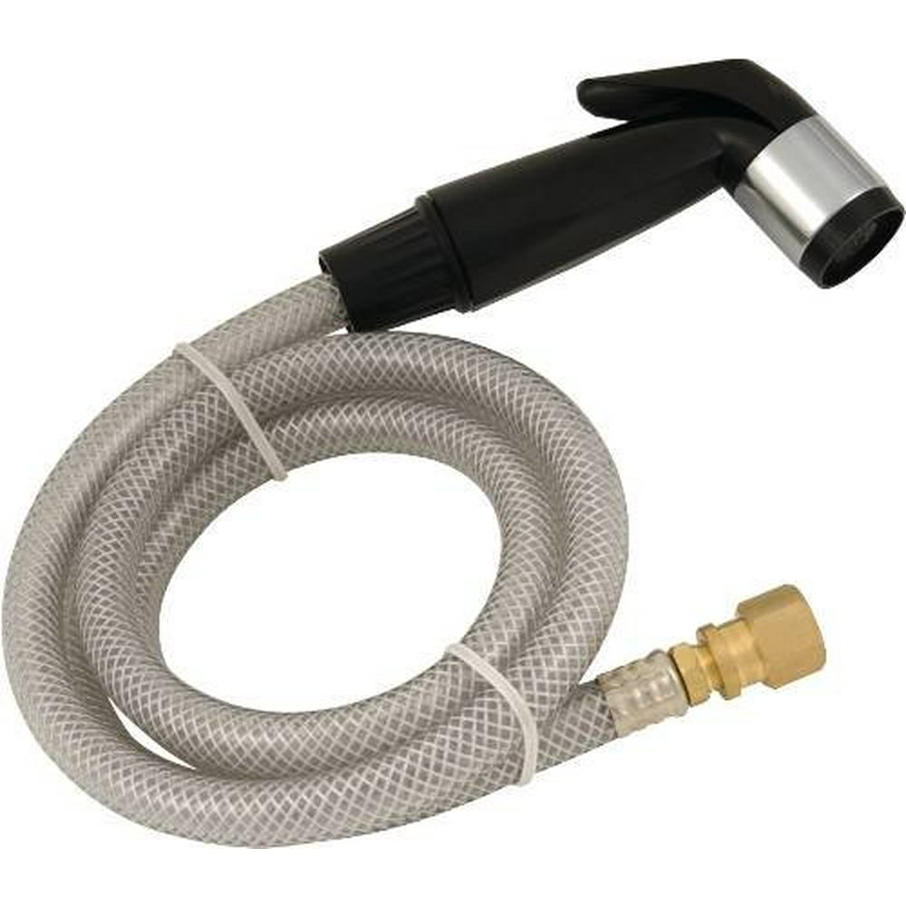 UNIVERSAL SPRAY HEAD AND HOSE 48" BLACK CARDED per 4 Each