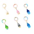thumbnail image 3 of Beads Bracelet Keychain Pendants Exquisite Fashion Decor Accessory Tassel Keys Ring Pendant Hanging Decor Bags Fringe Keyholders Gray, 3 of 7
