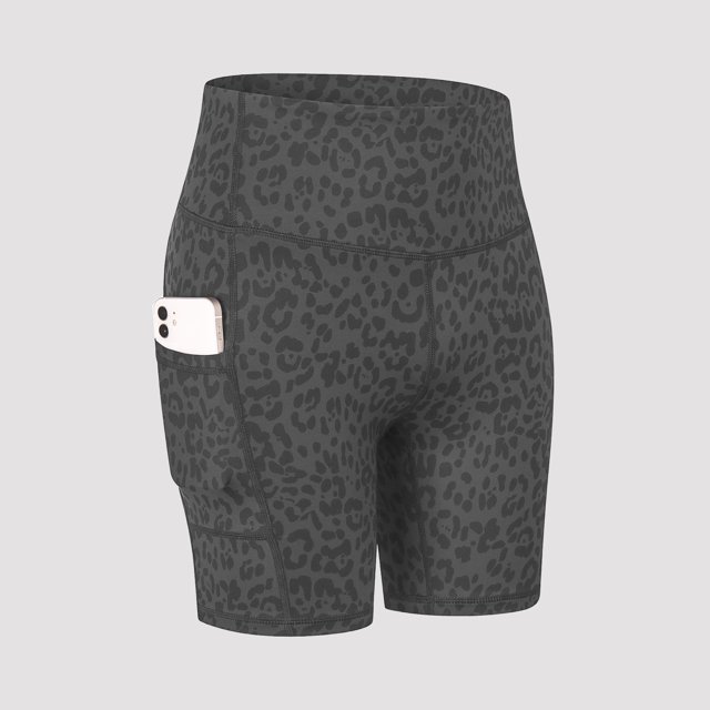 Pantalones cortos deportivos para mujer Pantalones cortos de yoga Estampado de camuflaje Bolsillo de Abanopi Pantalones cortos de yoga