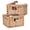 Yellow, variant on PE Rattan Storage Baskets Set of 2, Square Woven Waterproof Organizer Bins with Handles, Nesting Design, Brown