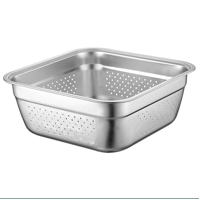 Filador de malla de acero inoxidable Lavado de arroz Colador Cesta de lavado de vegetales Cesta de drenaje de metal