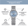 thumbnail image 2 of ELLEN TRACY Diamond Collection Women’s Silver Bracelet Watch – Light Blue Round Dial, 2 of 7