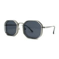 thumbnail image 2 of Mens Octagonal Dimensional Metal Rim Rectangle Steam Punk Sunglasses Silver Black, 2 of 4