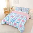 thumbnail image 2 of Castle Fairy Preppy Striped Summer Beach Gear King Size Comforter Sets 3pcs,Surfboard Cocktail Starfish Tile Comforters King Size,Pink Sky,Pink Reversible,1 Comforter and 2 Pillowcases, 2 of 6