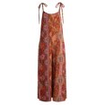 thumbnail image 5 of miqiqism Women's Summer and Fall Jumpsuits Casual Wide Leg Overalls Vintage Floral Print Baggy Rompers with Pocket Trendy Bottom Pant,Red,X-Large, 5 of 5