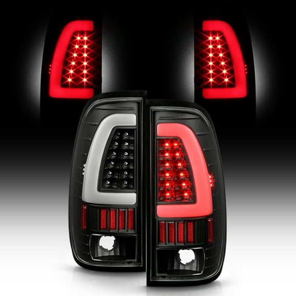 Black 1997-2003 Ford F150 LED Light Bar Tail Lights Brake Lamps Left Right 97-03