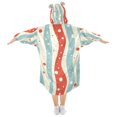 thumbnail image 2 of FORMRS Wearable Blanket Hoodie with Sleeves for Kids Cozy Flannel Sweatshirt, Light Blue Pattern, 2 of 7