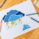 thumbnail image 5 of Plantillas de estarcido de nubes de 11,8" x 11,8" para pared, reutilizables, de plástico, con diseño de rayos, lluvia y nubes., 5 of 7