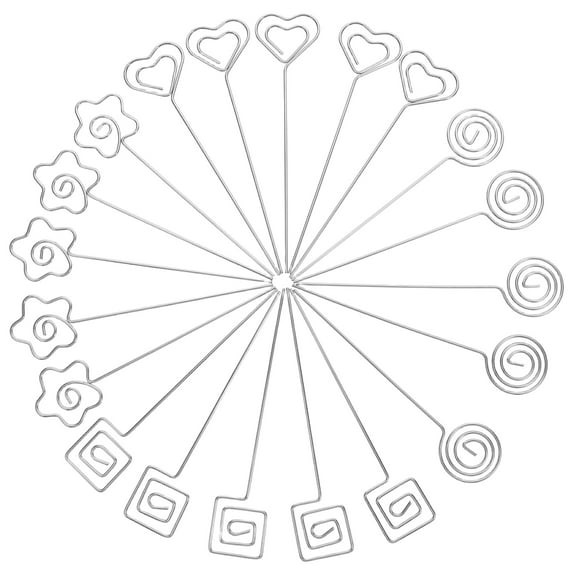 OUNONA 20 PCS Floral Card Photos Decor Photo Folder 13.00X3.00X0.10CM Silver