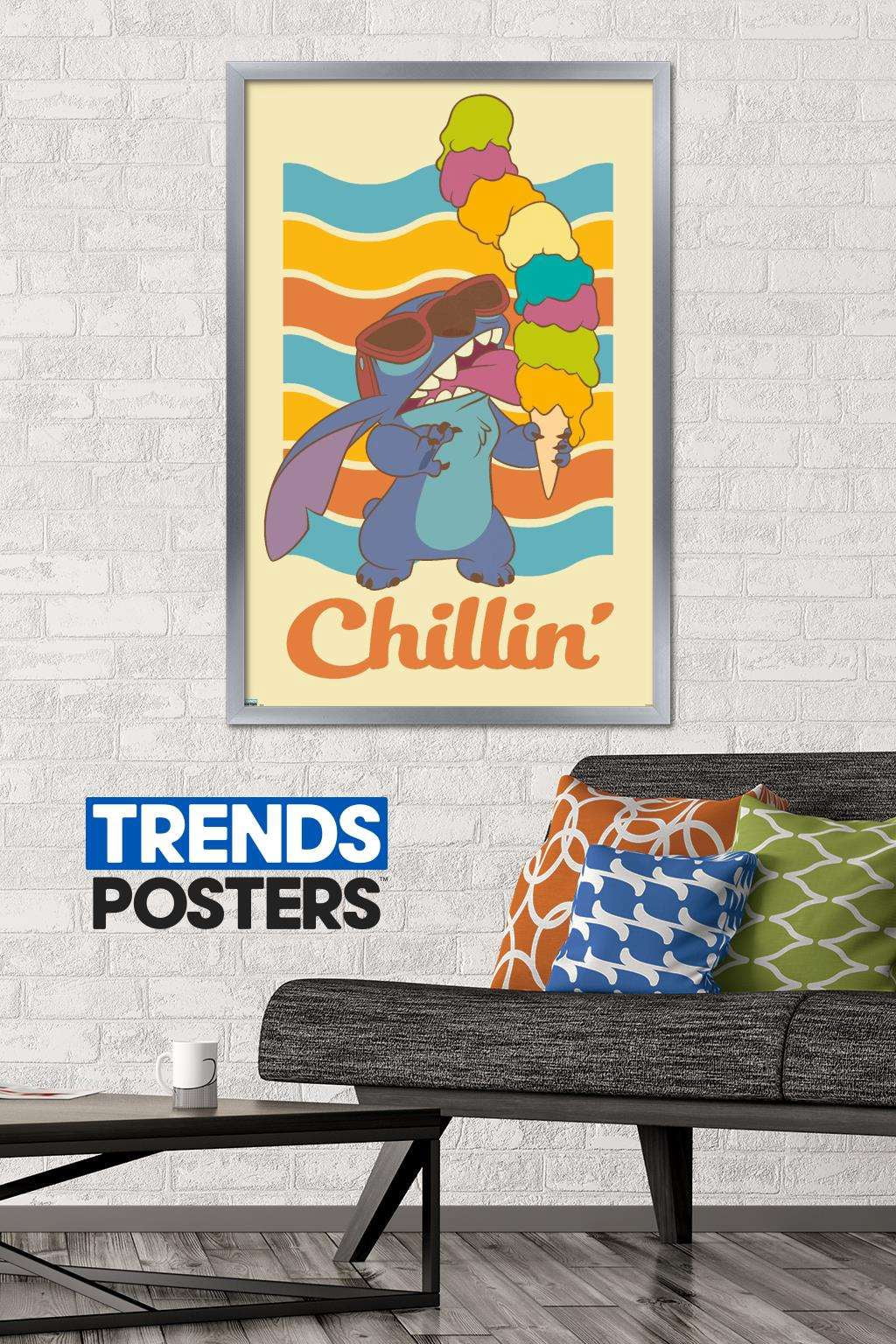 Disney Lilo and Stitch - Chillin Wall Poster, 22.375" x 34", Framed