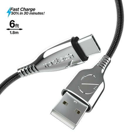 UPC: 0633755154997 | Naztech Titanium USB to USB-C Braided Cable 6ft