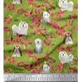 thumbnail image 1 of Soimoi Crepe Silk Fabric Floral,Sheepdog & Yorkshire Terrier Dog Print Fabric by Yard 42 Inch Wide, 1 of 1