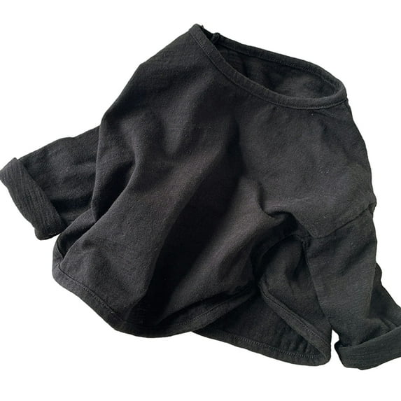 Esaierr Toddler Newborn Boys Girls Solid Color Tops Tees Cotton Long Sleeve T-Shirt Spring Autumn Undershirt Versatile Casual Tops for 9M-5Y