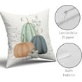 thumbnail image 4 of Fall Blue Orange Pumpkin Pillow Covers 16x16 Set of 2 Watercolor Pumpkins Throw Pillows Autumn Themed Decorations Thanksgiving Decorative Pillowcase Cotton Square Cushion Cover for Couch Sofa Bed, 4 of 6