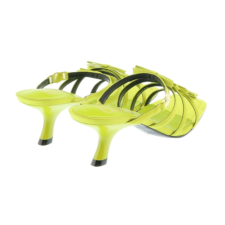 Versace Jeans Couture Neon Yellow Sandals Versace Jeans Couture Womens Neon Yellow Stappy Mid Heel Bow  main image 3