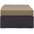 thumbnail image 5 of Modway Convene Rectangle Fabric Rattan Patio Ottoman in Espresso/Mocha, 5 of 5