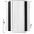 thumbnail image 2 of Black White Stripe, Waterproof Fabric Shower Curtain, Abstract Geometric Waterproof Fabric Shower Curtain for Bathroom Curtains Bathtubs Hotel Washable Shower Curtains with 12 Hooks Standard 72x72, 2 of 8