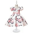 thumbnail image 5 of Bearichfupo Party Dress Kids Children Girls Long Sleeve Princess Dress Flower Prints Bowknot, Sizes 12-13 Years, 5 of 6