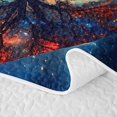 thumbnail image 5 of Homewish Tree Of Life Botanical Art Twin Quilt Set,Watercolor Gradient Twin Coverlet Set,Black Reversible,2-Piece, 5 of 7