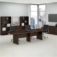 thumbnail image 3 of Bush Business Furniture Boat Shaped Conference Table with Wood Base in Cherry, 3 of 7