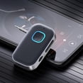 thumbnail image 3 of Adaptador Bluetooth con cancelación de ruido, receptor de música Bluetooth para estéreo doméstico/auriculares con cable/llamada manos libres, duración de la batería - negro + plata, 3 of 5