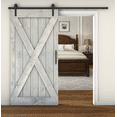 thumbnail image 1 of Essencaliy 42in x84in Solid Wood Barn Door, Made-in-USA Farmhouse Interior Sliding Barn Door With 7.42ft Barndoor Hardware Kit (DIY), 1 of 5