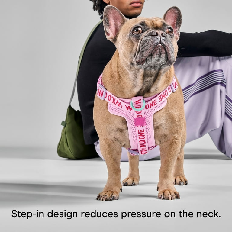 Wild One Adjustable Cushioned Step-In Dog Harness, Bubblegum Pink