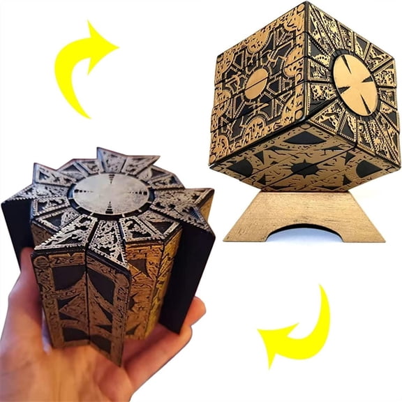Hellraiser Puzzle Box, Detachable and morphing, and Comes with Base, Horror Movie Puzzle Box, Home and Office Decorations Prop Toy
