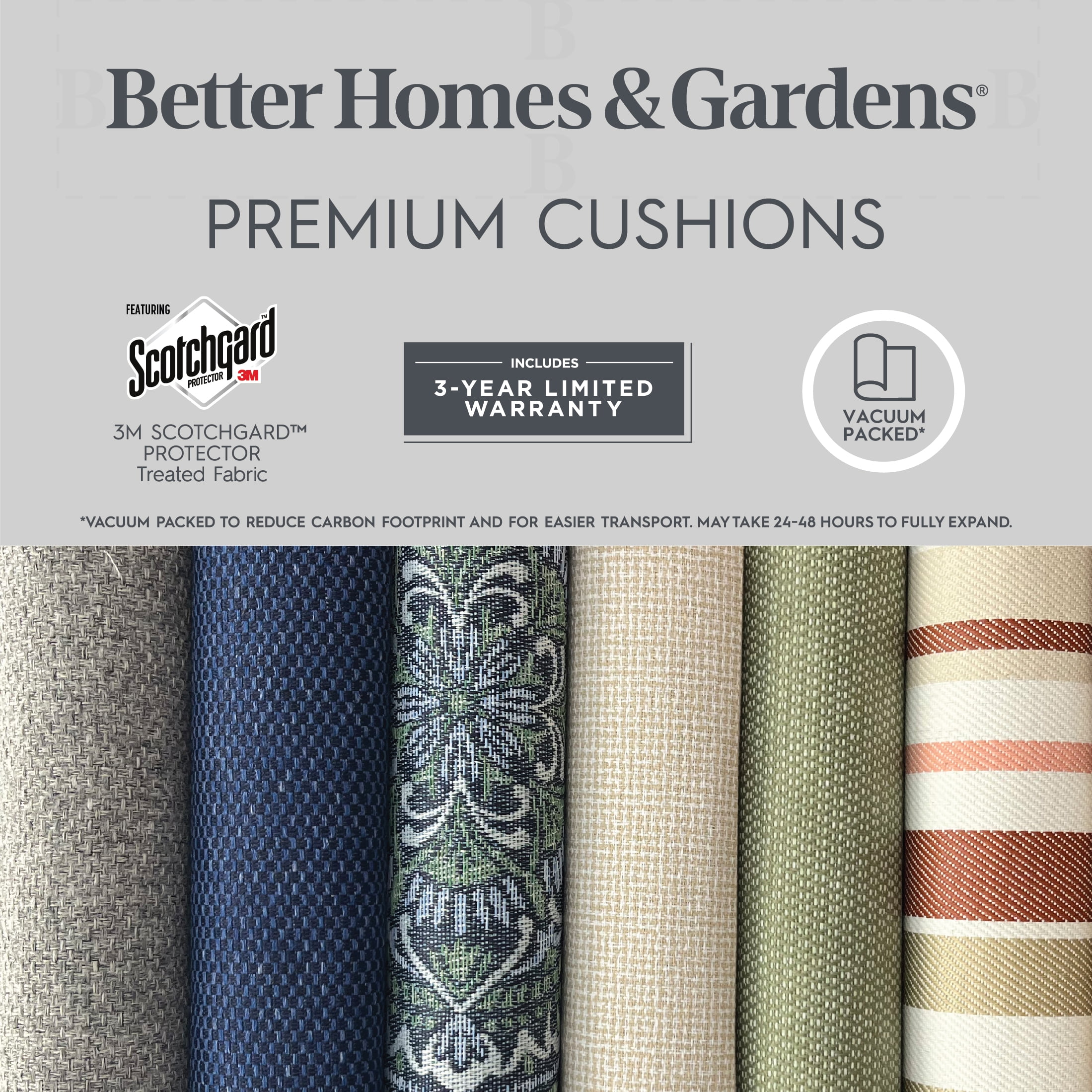 Better Homes & Gardens 20" x 20" Premium Beige Outdoor Dining Chair Cushion