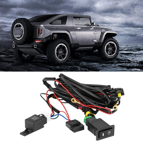TOPINCN Fog Light Switch Wiring Kit, On Off Switch Relay,12V Universal Car LED Fog Light On/Off Switch Wiring Harness Fuse Relay Kit